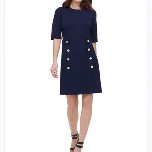 NWT DKNY WOMEN'S SHEATH NAVY BLUE DRESS SIZE 14